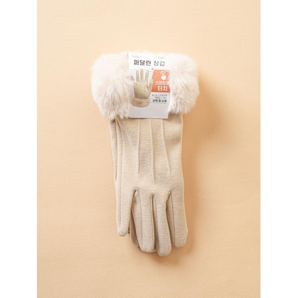 Перчатки DaiSo WriSt Fur для женщин S Бежевые