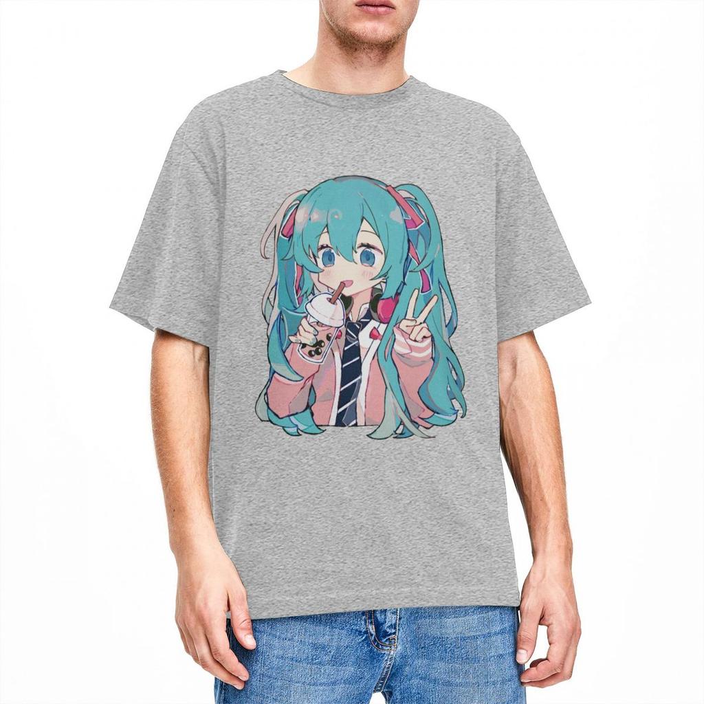 Футболка Boba Tea Miku унисекс для женщин, новинка, хлопковые футболки с круглым вырезом и коротким рукавом, новое поступление, одежда унисекс