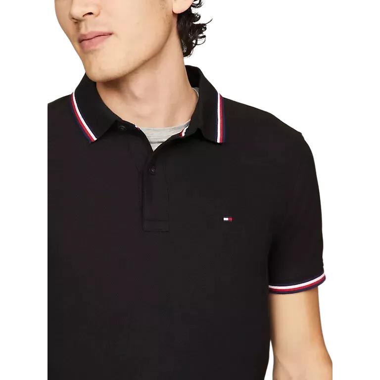 Tommy Hilfiger Casual Logo Short Sleeve Polo Shirt Men polo shirts Black 78JA019-BDS