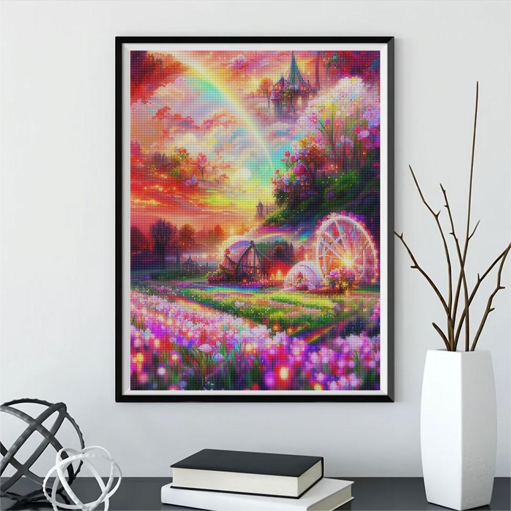 5D Алмазная картина Пейзажная вышивка Дом Картина Стразы Мозаика Домашний декор 30x40 см/12x16 дюймов