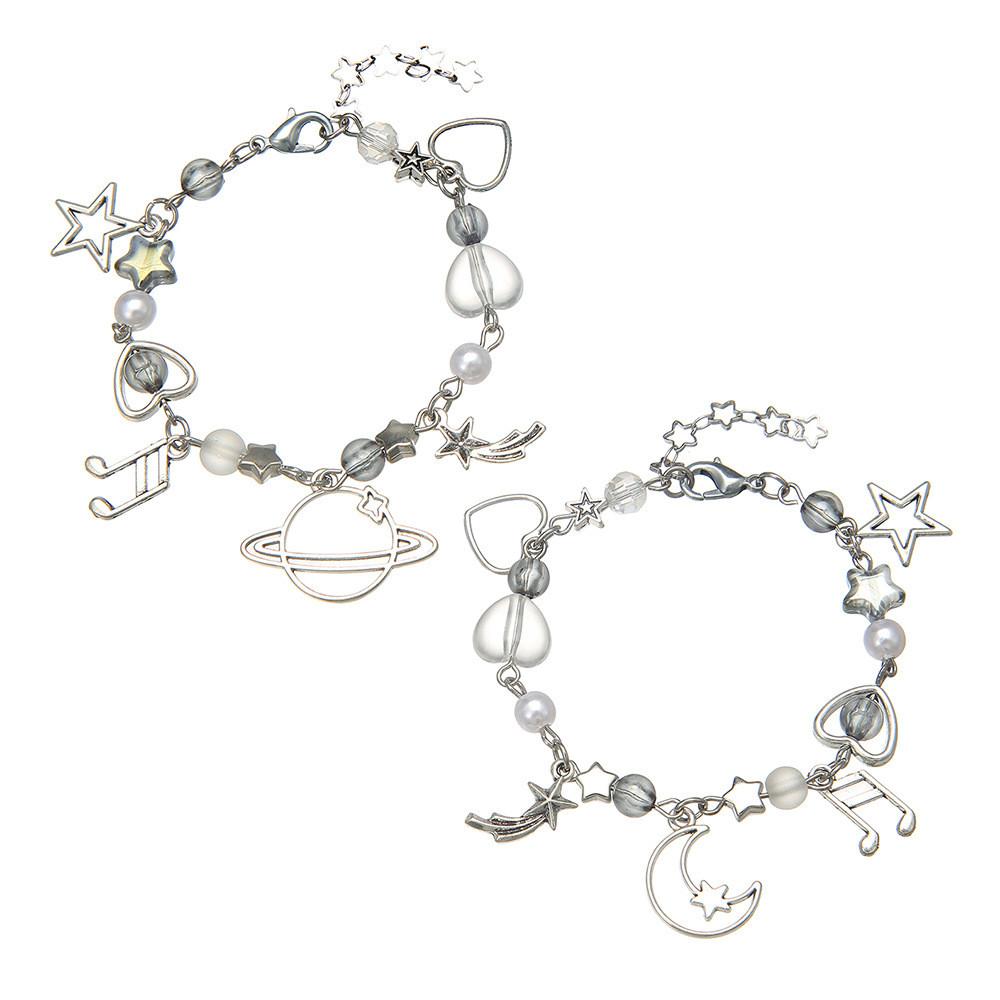 Punk Style Star Moon Sun Cat Pendant Bracelet For Couples And Friends