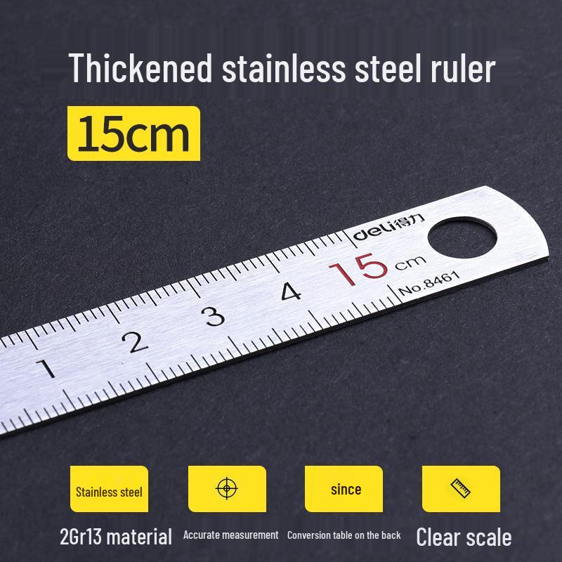 Линейка из нержавеющей стали, 15/20/30/50см - Прецизионный офисный инструмент