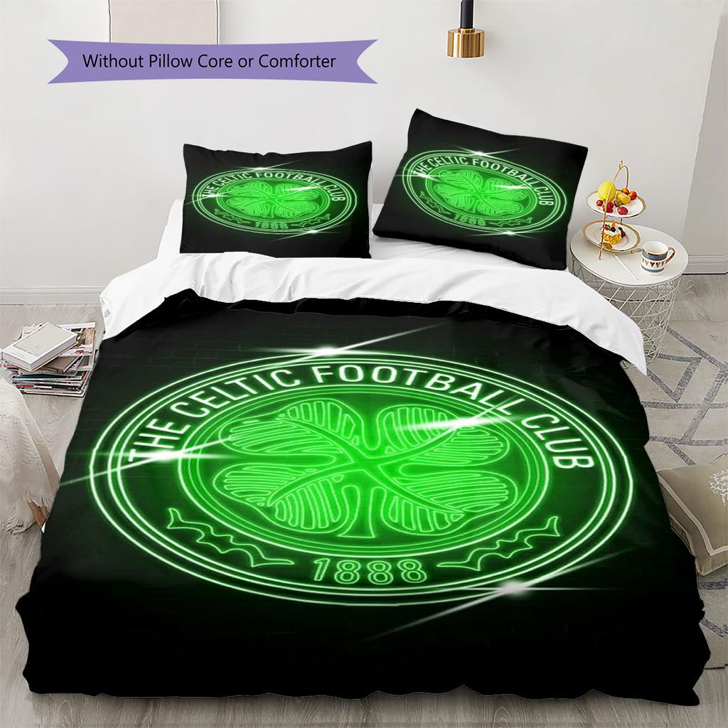 Celtic Football Club Pattern Bedding,Quilt Set Quilt Cover Pillowcase Home Birthday Gift(1 * duvet cover + 2 * pillowcase, without core)