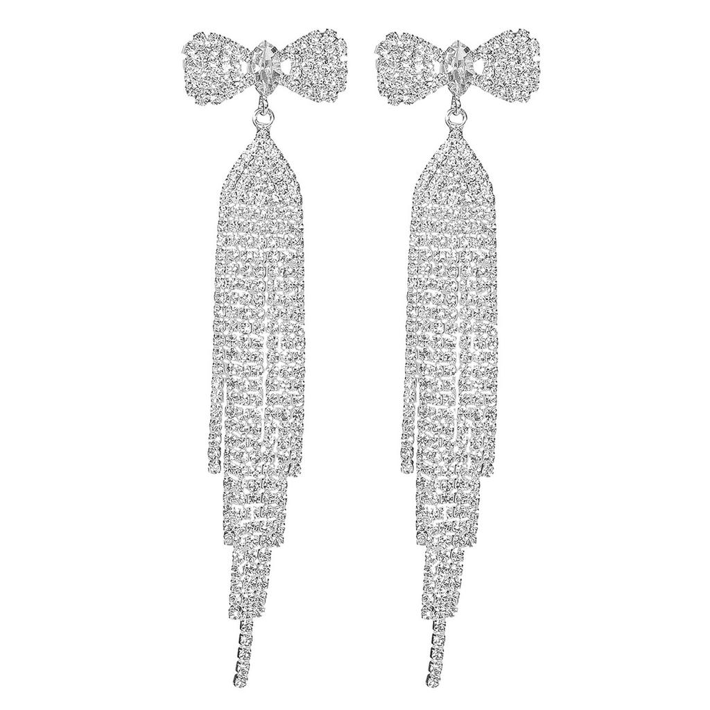 Новые высококлассные серьги-банты с длинной бахромой