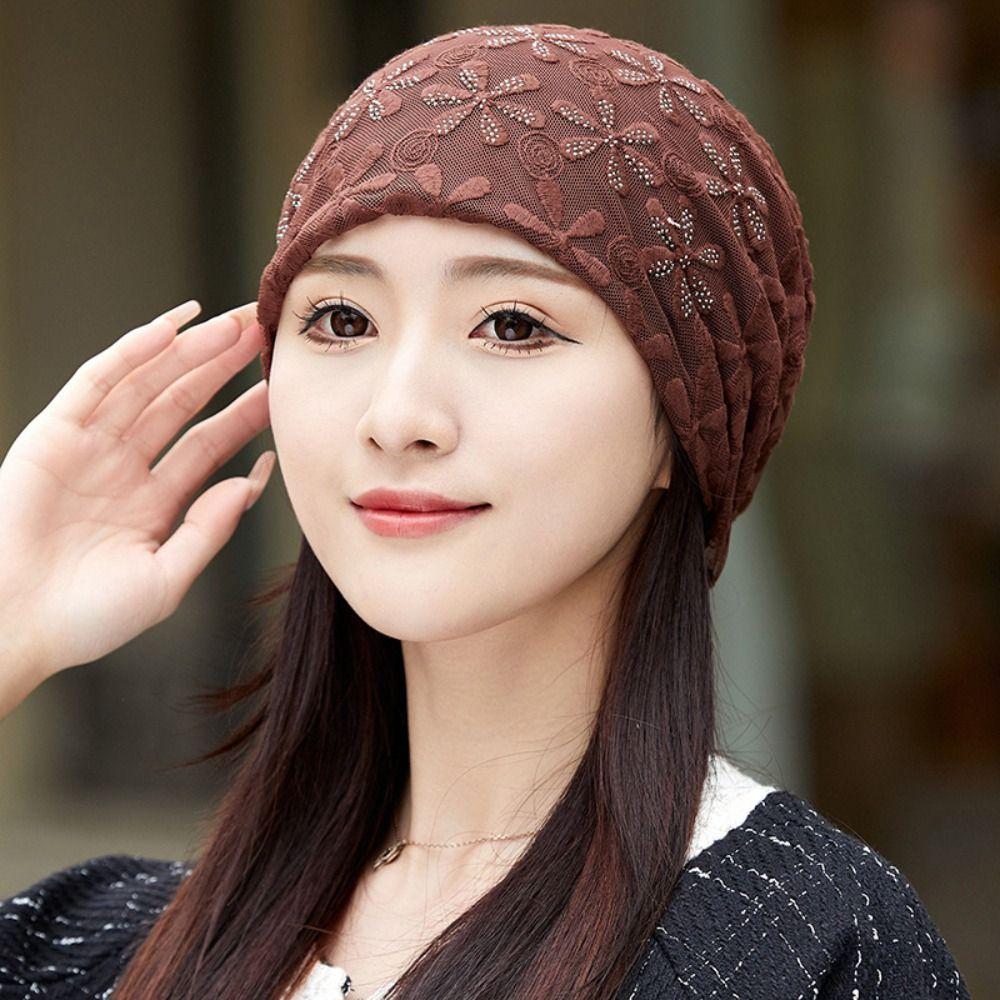 Ажурная вязаная шапка-тыковка с вырезами, кружевной цветочный тюрбан, шапки-бини, осенние шапки-бини, весна-лето