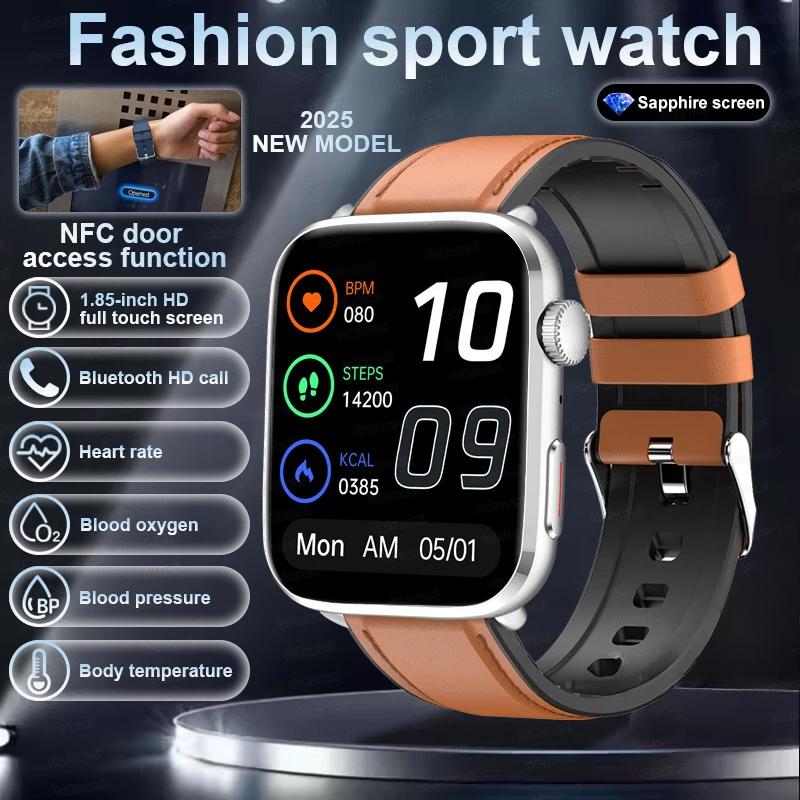 2025 New Micro Physical Examination Health Smartwatch Men Sports Fitness Tracker Heart Rate Temperature NFC Bluetooth Call Smart Watches