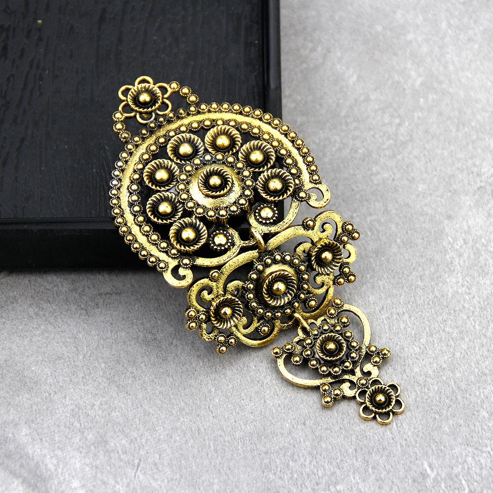 Bohemian Women's Brooch Vintage Flower Pendant Brooch Vintage Gold Color Bridal Jewelry Gift