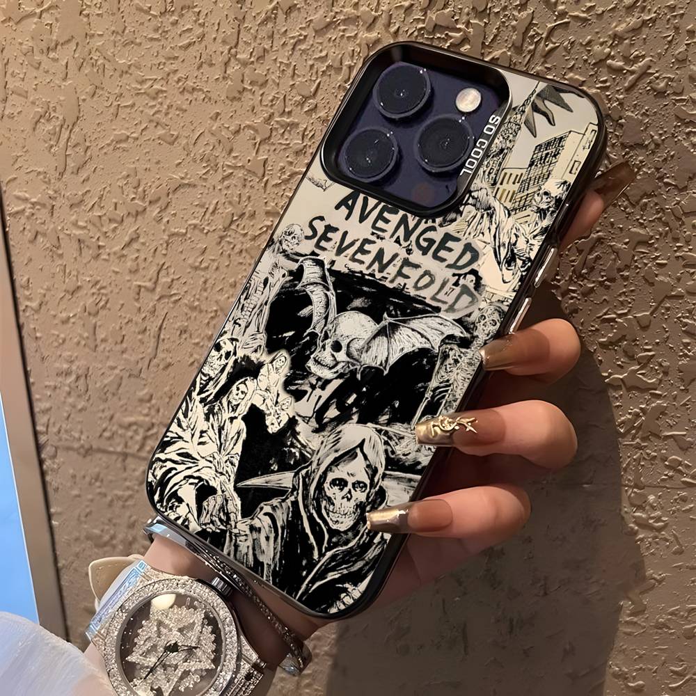 A-Avenged S-Sevenfold Рок Чехол для телефона для iPhone 16,15,14,13,12,11,Pro,XS,Max,Plus,Mini,SE Черный Конфетный Матовый Ударопрочный Чехол
