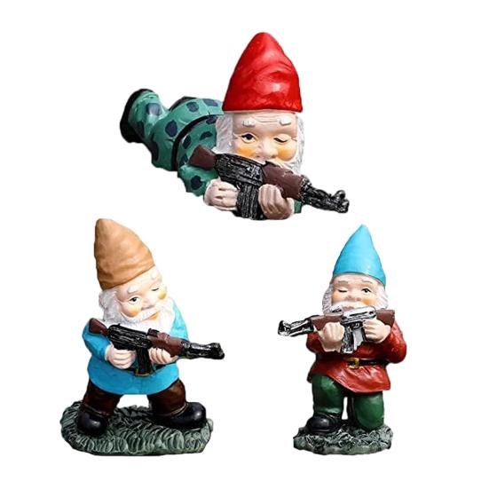 Садовый стрелок гном статуя смола снайпер гном украшение военный гном