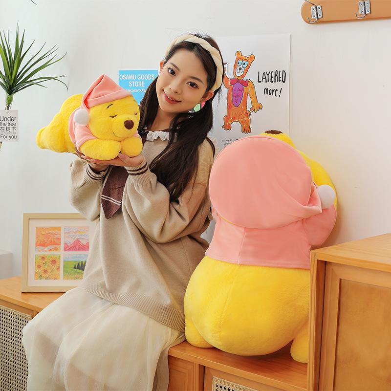 Попка Спящий Винни Пух Плюшевая Игрушка Милая Пухлая Кукла Медведь Подушка для Сна Подарок