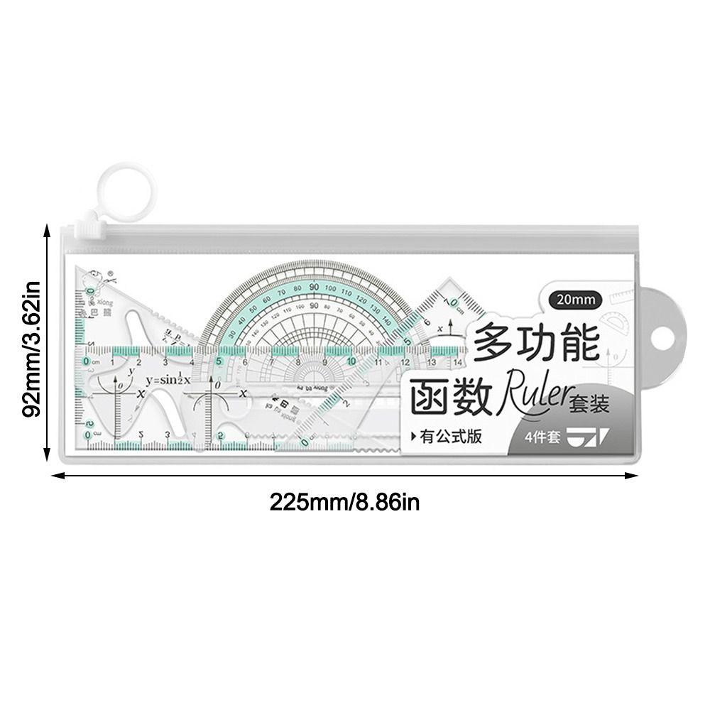4 шт. Наборы по математике Чертежный набор Многофункциональный набор Линейка Портативная треугольная линейка Студент