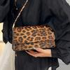 2025 новая маленькая квадратная сумка под мышкой с леопардовым принтом, новая осенне-зимняя нишевая текстурная сумка через плечо в зарубежном стиле