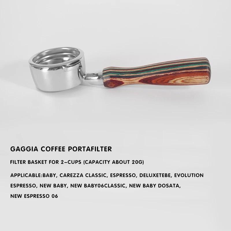 Кофе портафильтр 58 мм бездонный держатель для фильтрации для Gaggia Classic Ручка из массива дерева Набор бариста Аксессуары для эспрессо-машины