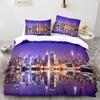American City Landscape Duvet Cover Set Statue Of Liberty Pattern King Queen Size Comforter Cover For Teen Polyester Bedding Set