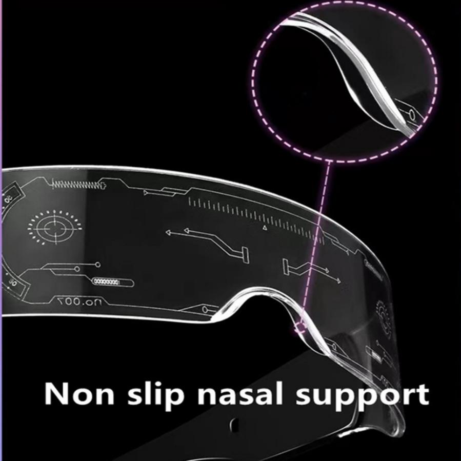 VnnZzo LED Luminous Color Glasses LED Glasses Neon Light Up Visor Eyeglasses Bar Party EyeWare For Halloween Christmas Parties