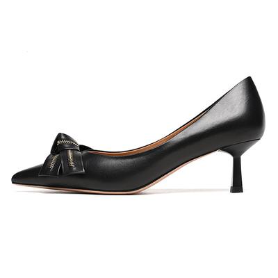 Шина коровья кожа острый носок женские овчина женская обувь ODM женская мода высокие каблуки большой бренд плоская заменить OEM