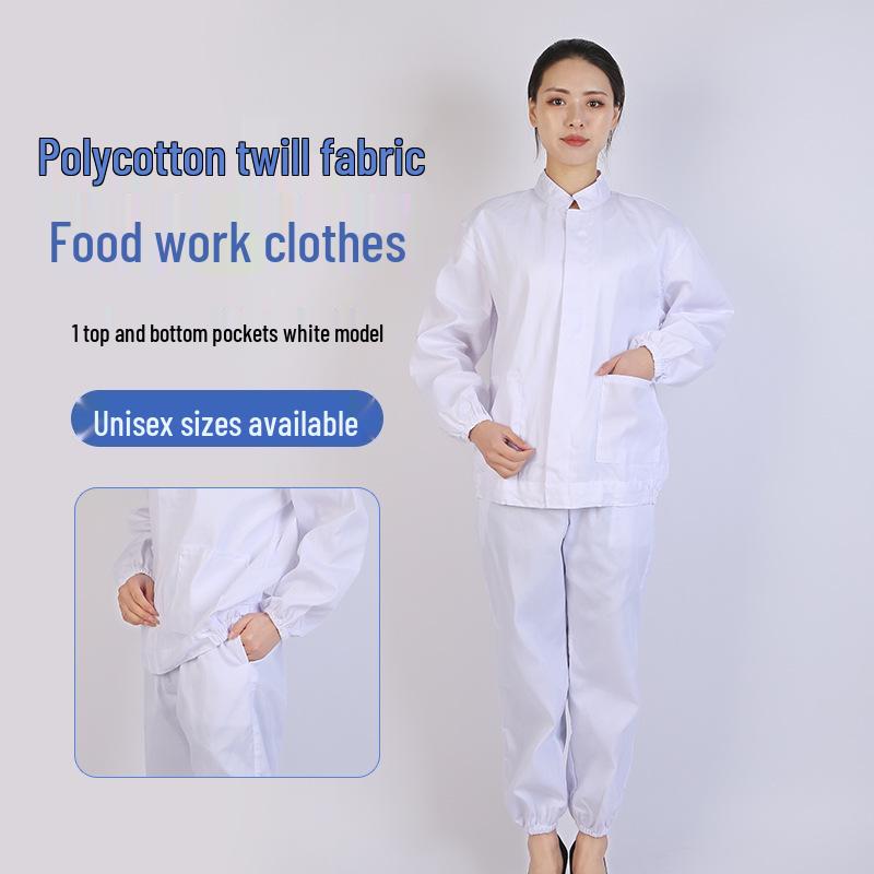 Унисекс Комплект Рабочей Одежды для Чистых Помещений с Длинным Рукавом с Принтом и Вышитым Логотипом для Гигиены Пищевой Промышленности