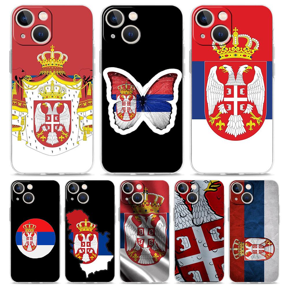 Чехол для телефона iPhone 17 Чехлы iPhone Air 16 15 12 13 14 Pro Max 7 8 Plus 16Pro iPhone11 Мягкий чехол Значок с флагом Сербии
