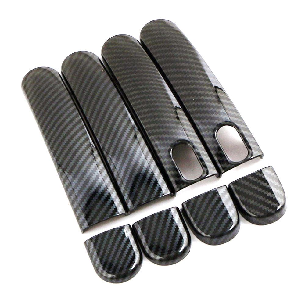 Напечатанный под карбон для Volkswagen VW Tiguan MK1 2007 2016 Наружная накладка на ручку боковой двери Молдинг Отделка 2008 2009 2010 2012