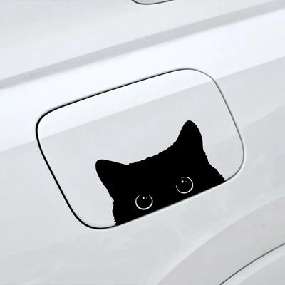 LYKX Аксессуары для автомобильных наклеек Бедный Кот Крадет с Большими Глазами Смотрит Виниловая Покрышка для Стайлинга Автомобиля Водонепроницаемый ПВХ