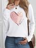 Fashionable Casual Loose Letter Pattern Printed Round Neck Long Sleeved T-Shirt Top