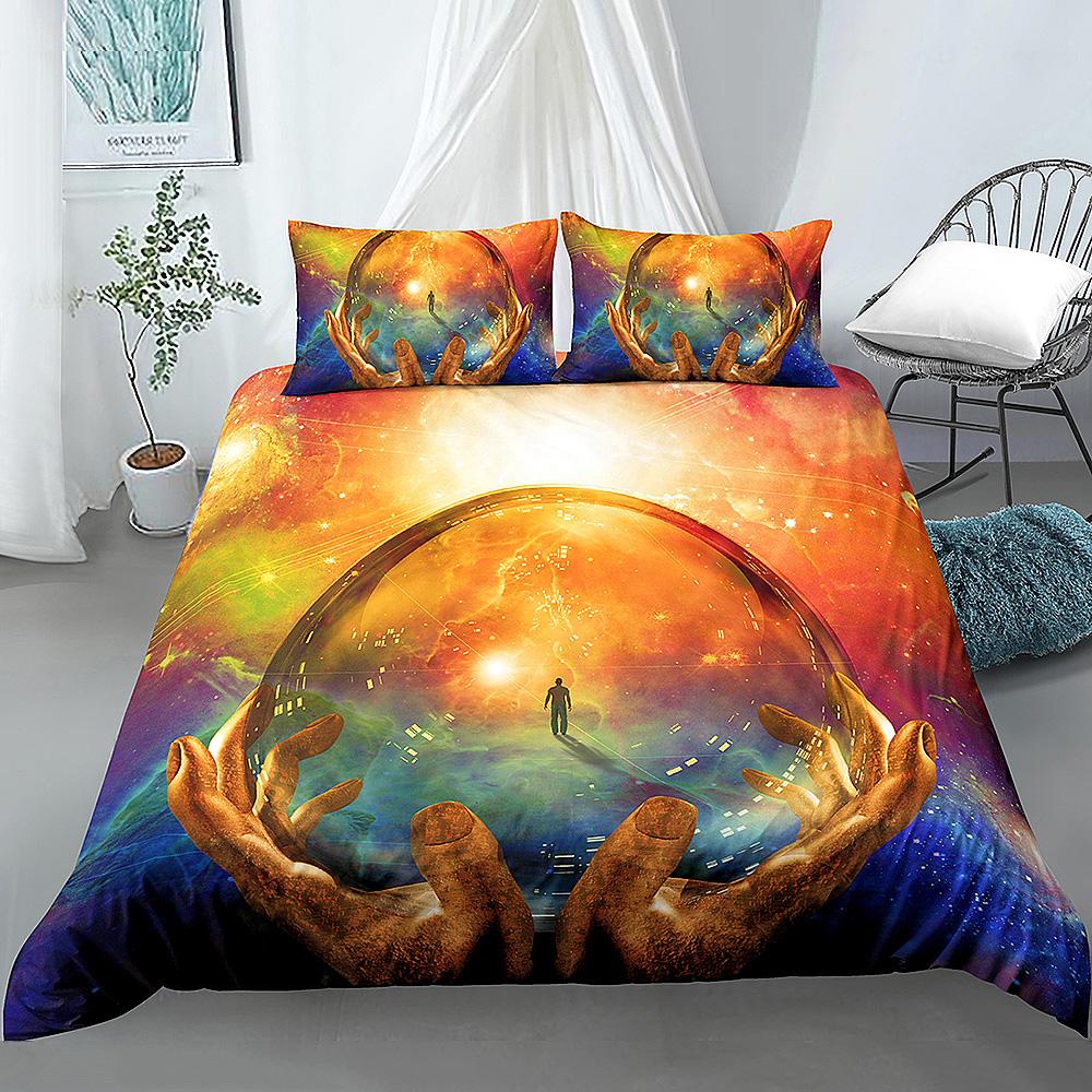 Красивый пейзажный комплект пододеяльника с 3D-принтом, постельное белье с пейзажем, полиэстеровый чехол для одеяла с наволочками для детей, мужчин, женщин
