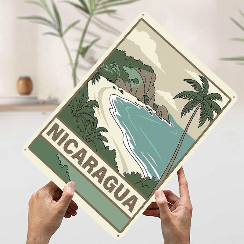 Nicaragua Beach Travel Tinplate Poster Customized Wall Art Vintage Retro Metal Signs for Decoration Garage Decorations Man Cave