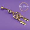 KODY PIERCING Ловец снов пупка с позолотой 18 карат и гладким шариком