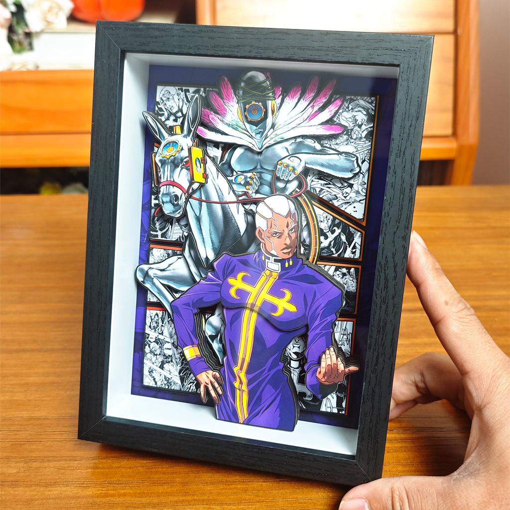 Классическое аниме JoJo's Bizarre Adventure 3D Декоративная картина Мультяшная фигурка Ручная работа Декоративная фоторамка Настольное украшение
