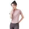 2024 Женская облегающая дышащая быстросохнущая футболка с короткими рукавами для йоги и бега