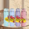 1PC Yellow Banana Fruit Logo 750ml sports water bottle leakproof straw lid outdoor office home