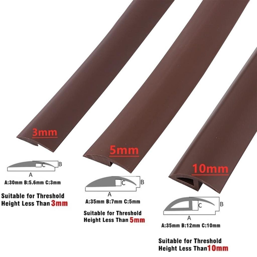 PVC sill gap cover edge strip 15MM x 10FT self-adhesive floor transition strip Black
