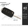 jingyuqin 3/4 Buttons Car Key Shell For VW VOLKSWAGEN Touareg Phaeton Skoda Flip Auto Remote Keyless Case Side Panic Button