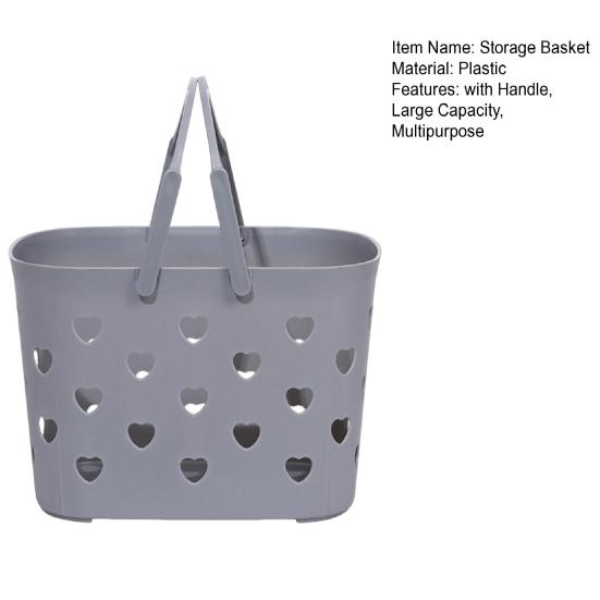 Storage Basket with Handle Large Capacity Hollow Design Portable Shower Caddy Tote Organizer Basket Bin for Bathroom