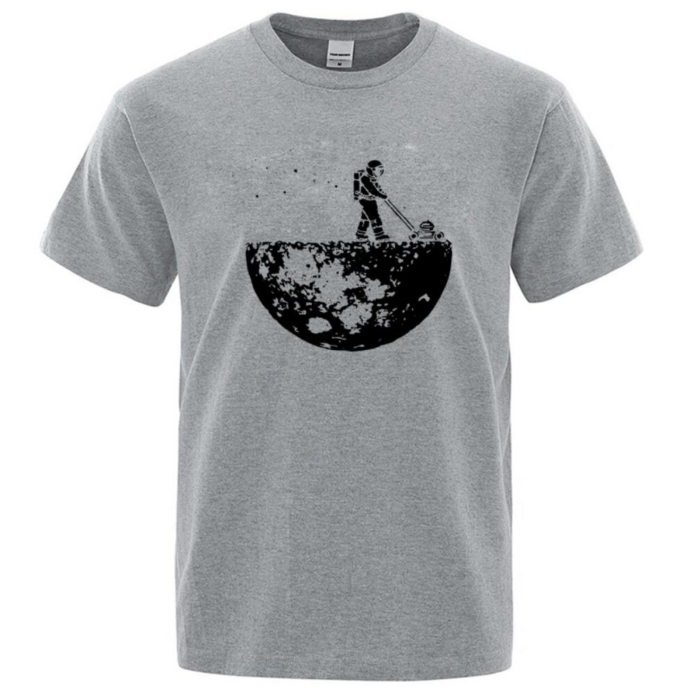 Men's T-shirt High-quality Moon Clean Printing Casual Cool Loose O-neck Men's T-shirt Hip-hop T-shirt