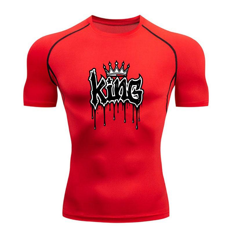Men's Quick Dry Compression Fitness T-shirt, Graffiti King C