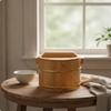 Wooden Rice Container with Lid Barrel-Style Rice Container with Lid Traditional Easy to Clean for Restaurants, Buffet, Kitchen