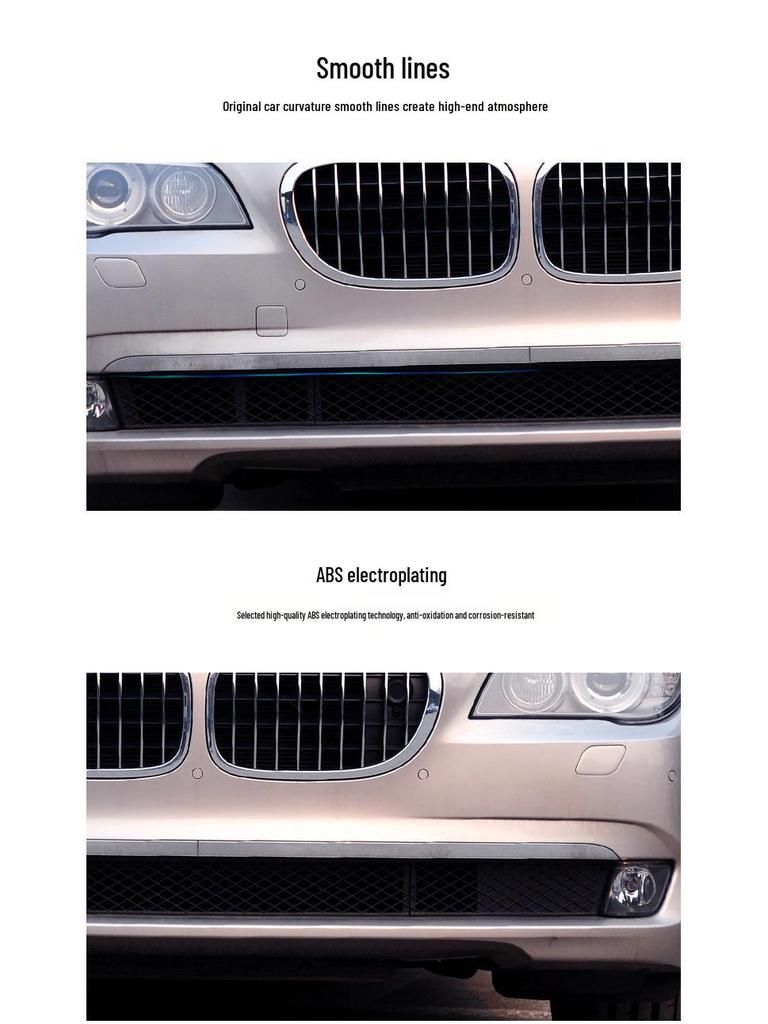 Хромированная накладка на передний бампер Manshi для BMW F02: Подходит для 730Li, 740Li, 750Li