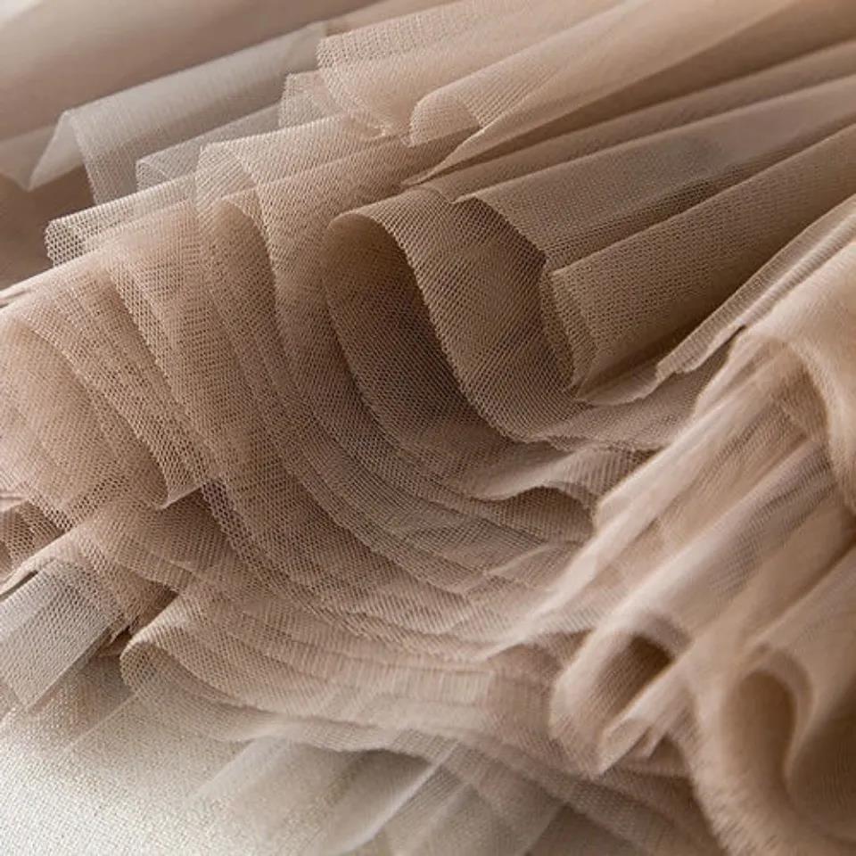 Плиссированная сетчатая юбка с высокой талией, утягивающая эластичную талию, большая юбка средней длины