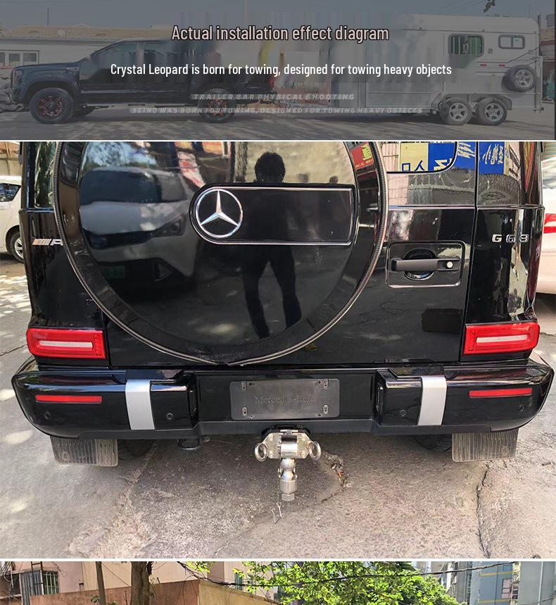 Совместимо с Mercedes-Benz G-Class (G500, G350, G63, W463) модификация заднего фаркопа, включая нелицензированные буксировочные крюки.