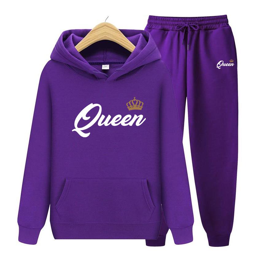 Women's Hoodie Autumn Men's Hoodie + Pants Sets Queen Women Suit Hoodie Two Pieces Set Hooded Sweatshirt