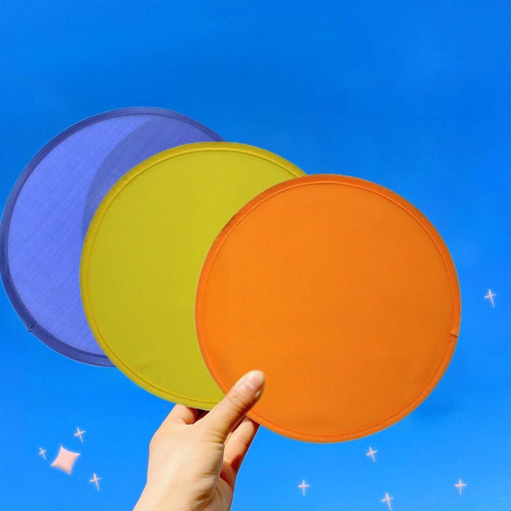 2023 Collapsible with Pocket Round Nylon Folding Fans Circular Fan for Outdoor Child Toy