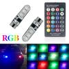 Авто многоцветные RGB T10 светодиодные лампы с дистанционным управлением автомобильные габаритные огни индикатор ширины светодиодные габаритные огни принадлежности для мотоциклов