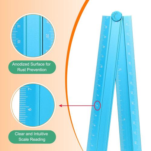 uxcell 30cm Folding Straight Ruler, Metric Aluminum Alloy Protractor, Foldable Angle Ruler, Geometry Measuring Tool for Architects, Artists, and Offic