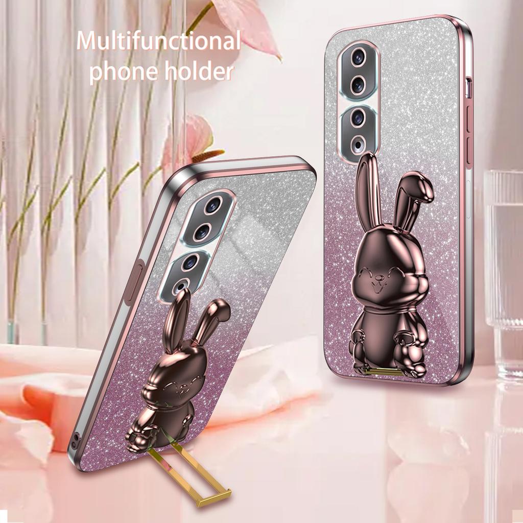 For Honor 90 Pro Case Cute Rabbit Shockproof Kickstand Phone Cover