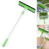 Window Cleaner with Retractable Handle Glass Doors Mirrors Natural Rubber Scraper Adjustable Length Window Wiper