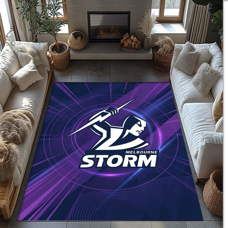 Melbourne Storm Crystal Velvet Carpet Soft Anti?Slip Floor Mat Comfortable Home Living Room Bedroom Decor Rug