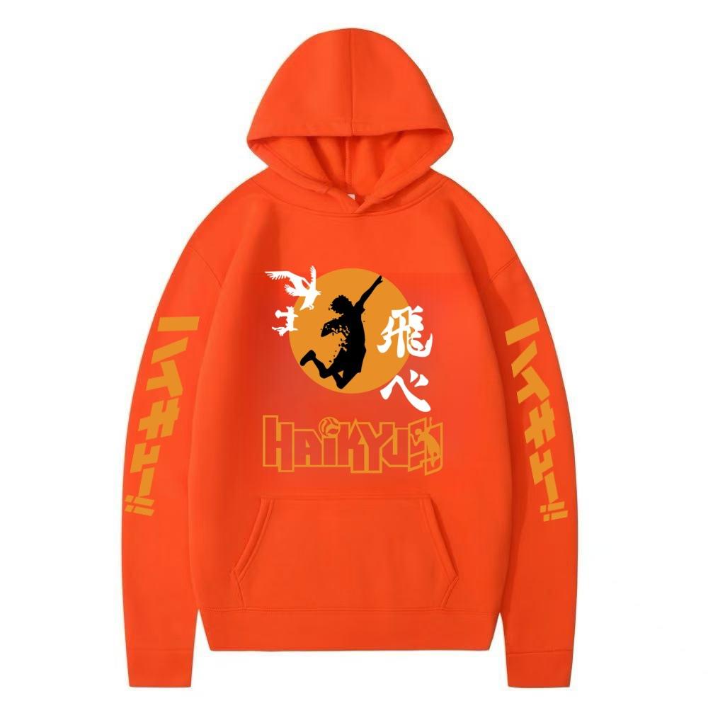 Японская анимация Haikyuu Принтованное мужское худи Брендовое худи Y2K Одежда Винтажная мода Унисекс Пуловеры с длинным рукавом