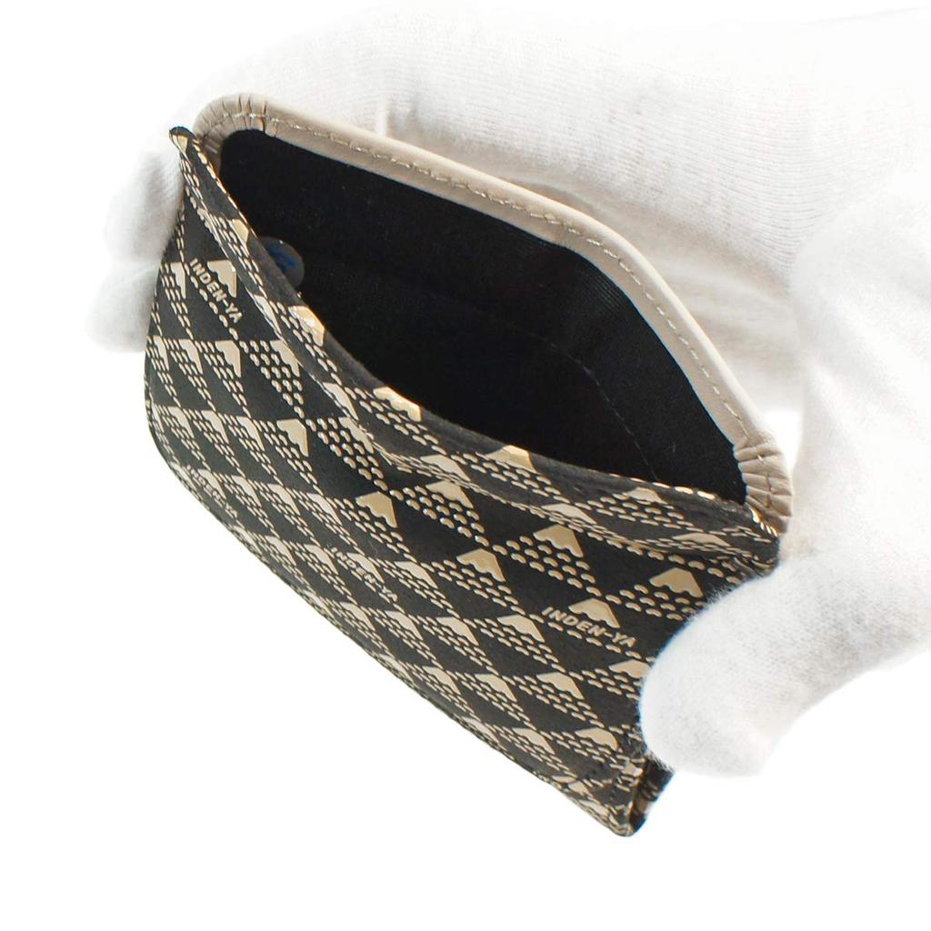Indenya Inden Wallet Coin Purse Deerskin Takane Fuji Pattern Black X White Lacquer Mt. 2802-11