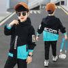 Boys Spring and Autumn Thin Hooded Punching Jacket Zip Section Jacket